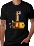 Giraffe Submarine Black T-Shirt