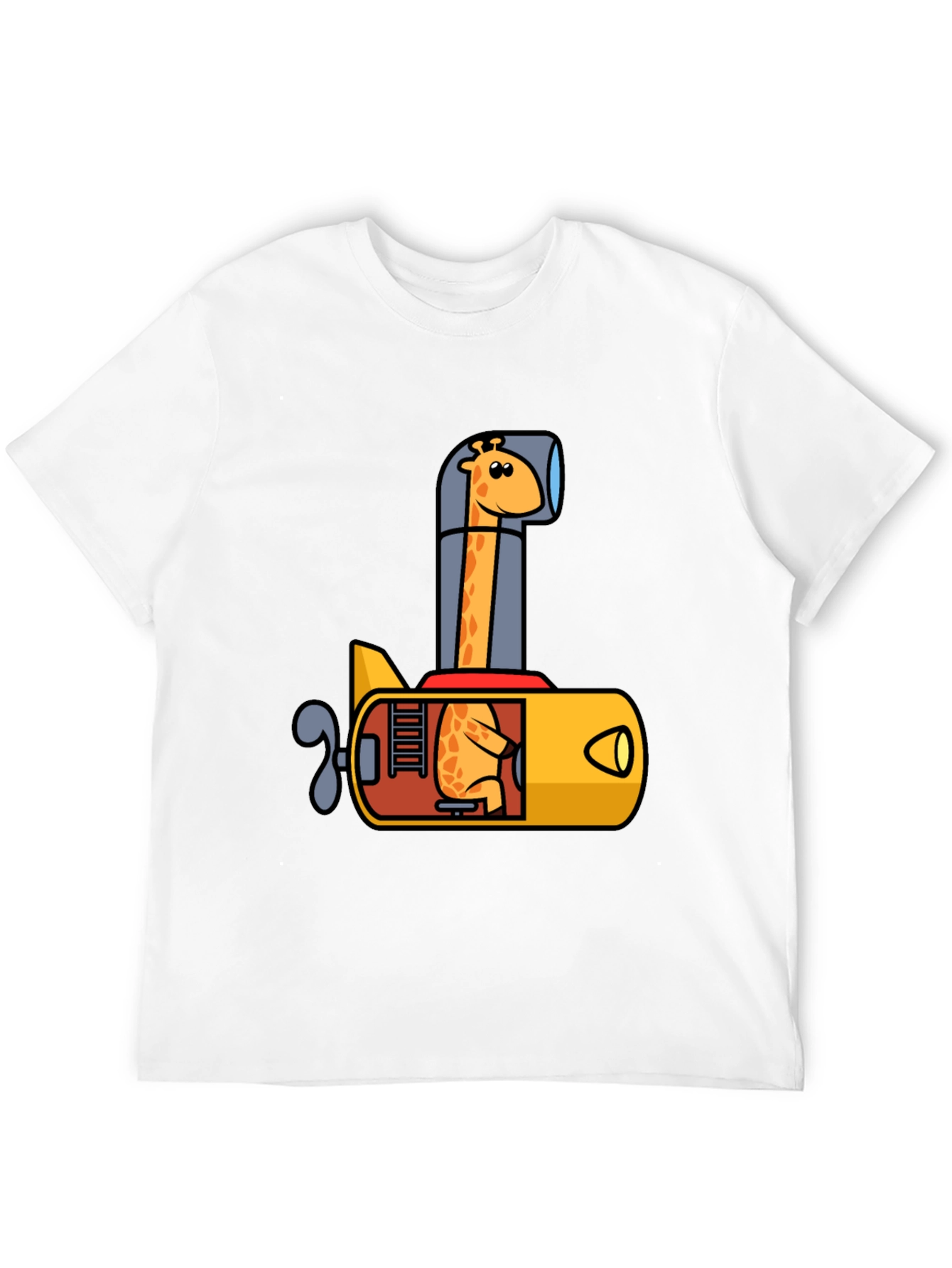Giraffe Submarine Black T-Shirt