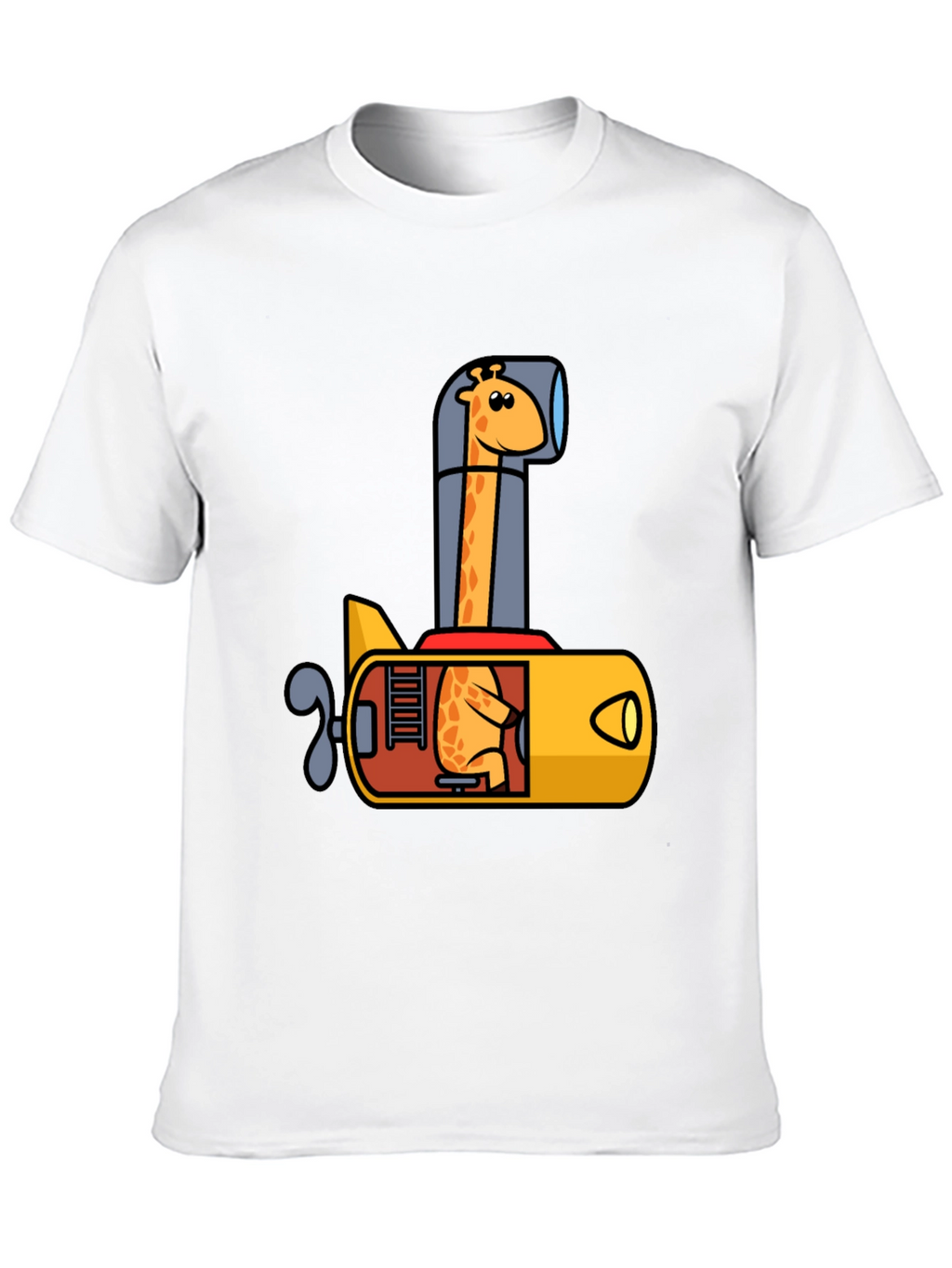 Giraffe Submarine Black T-Shirt