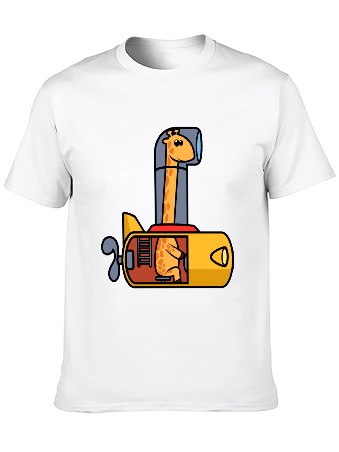 Giraffe Submarine Black T-Shirt