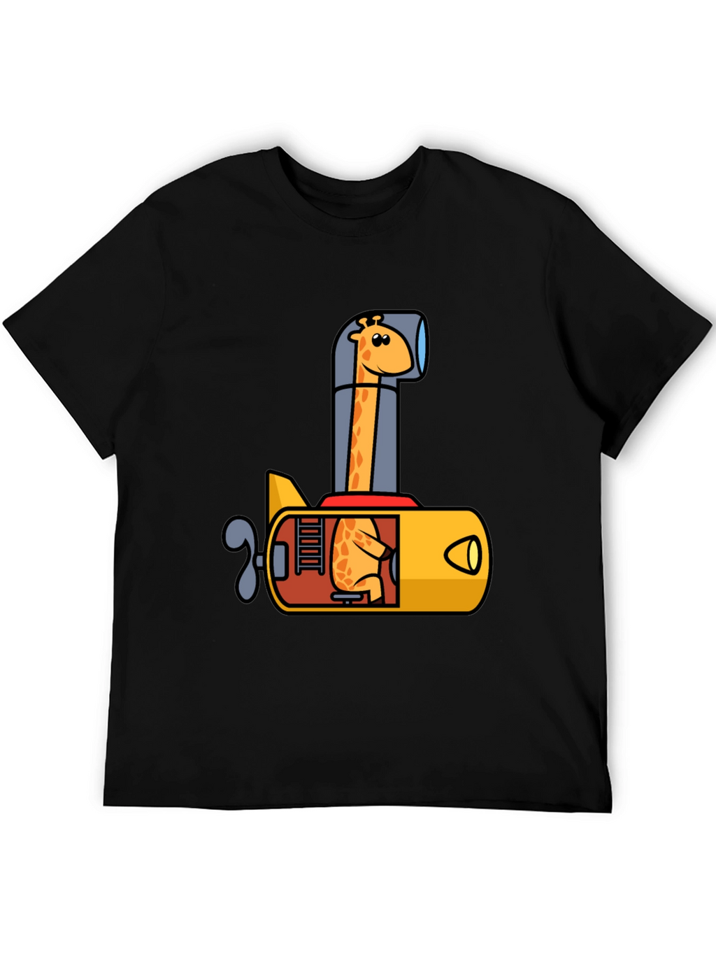 Giraffe Submarine Black T-Shirt