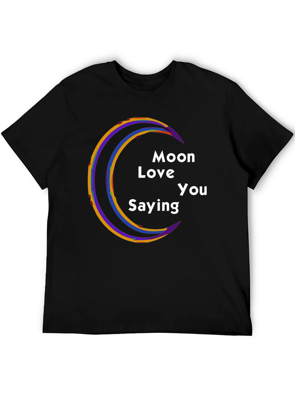 Moon Love You Saying Black T-Shirt
