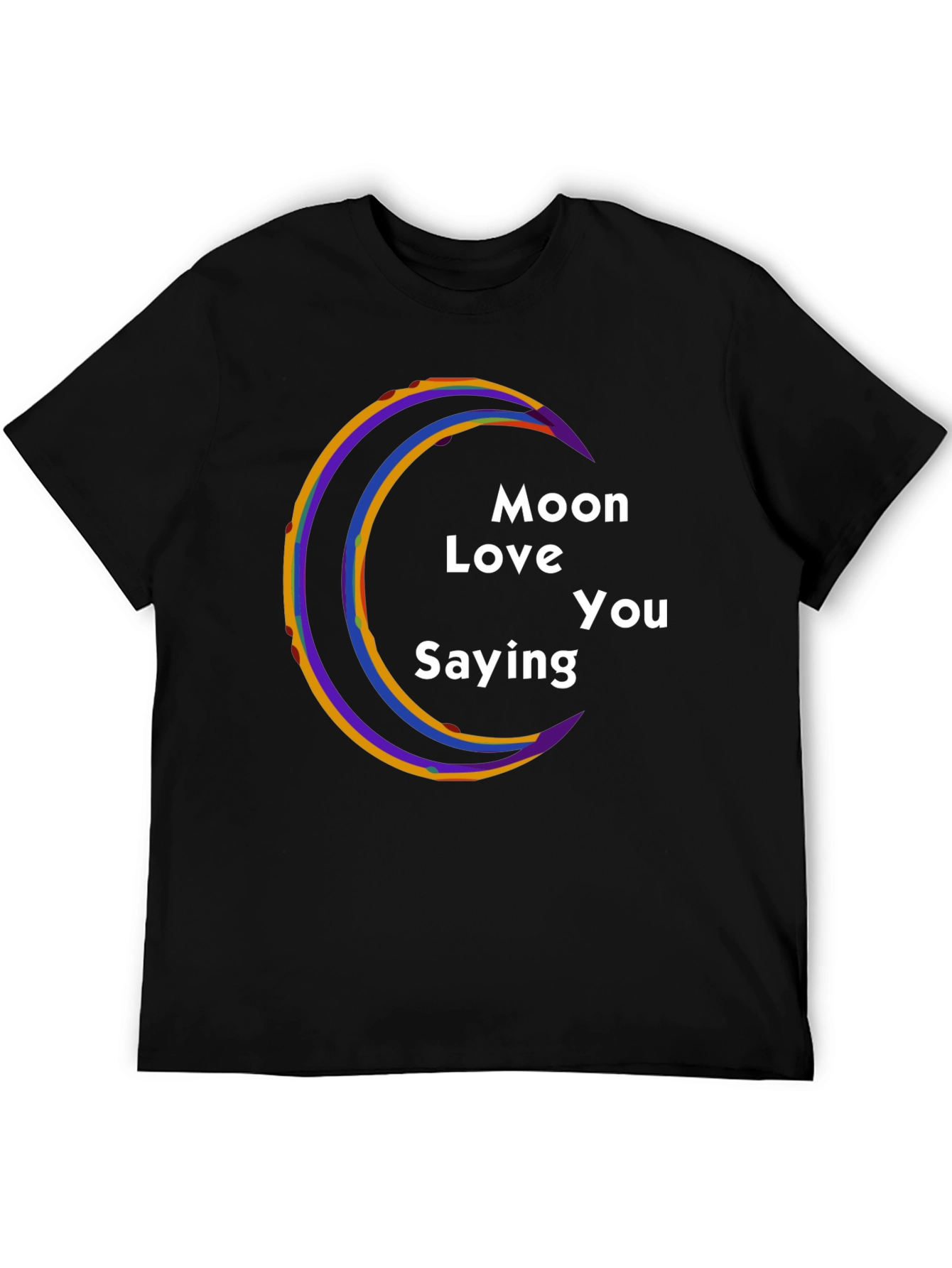 Moon Love You Saying Black T-Shirt