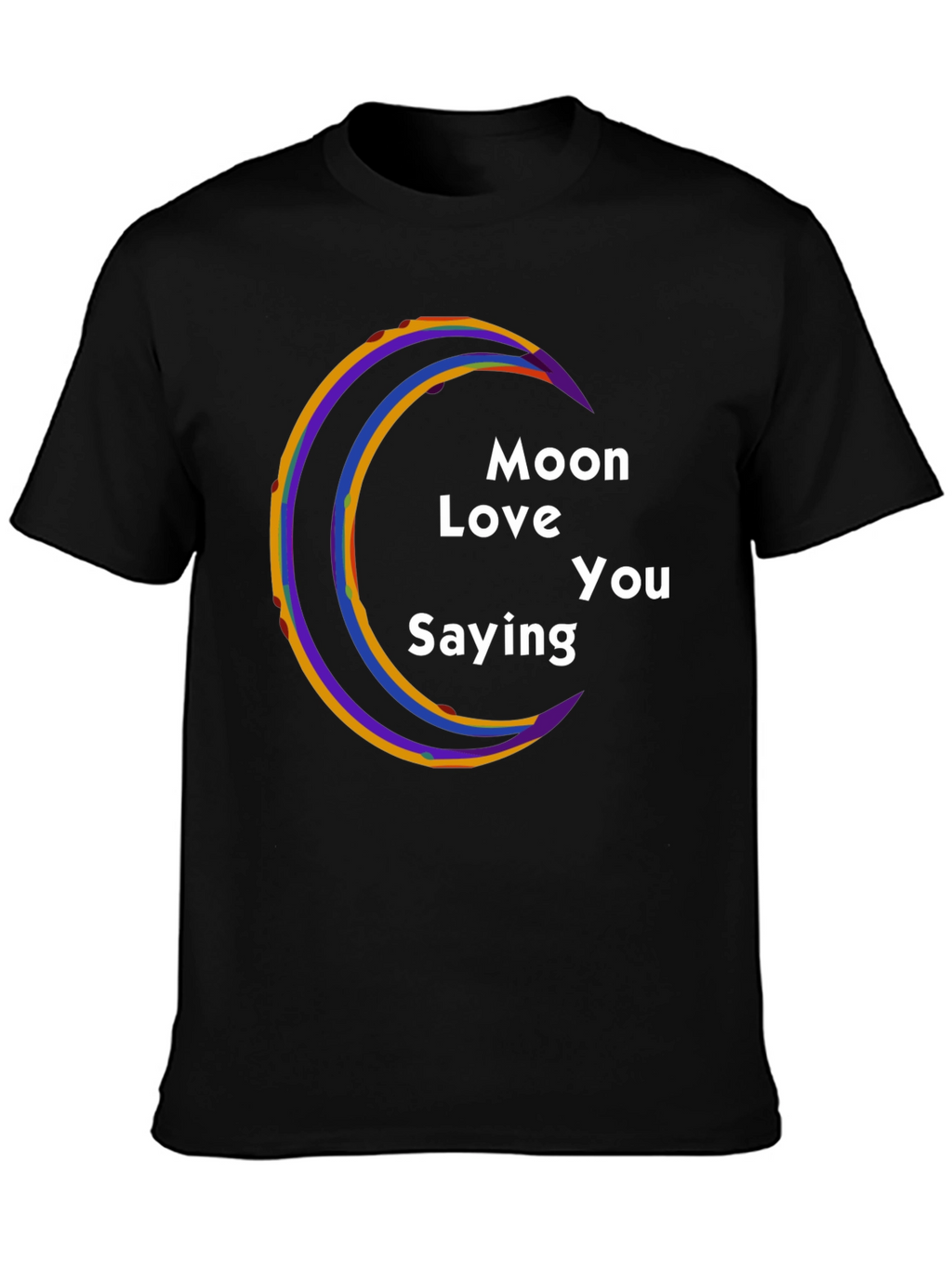 Moon Love You Saying Black T-Shirt