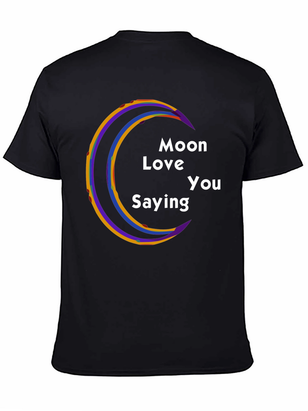 Moon Love You Saying Black T-Shirt