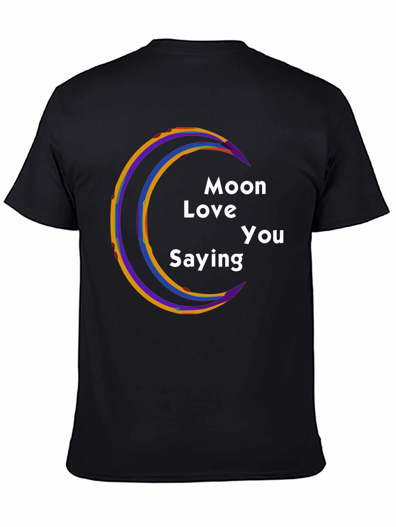 Moon Love You Saying Black T-Shirt