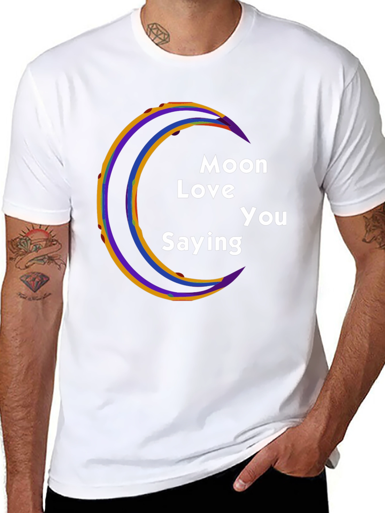 Moon Love You Saying Black T-Shirt
