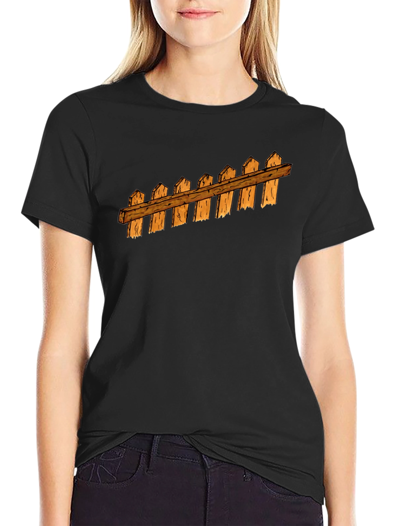 Fence Graphic Black T-Shirt