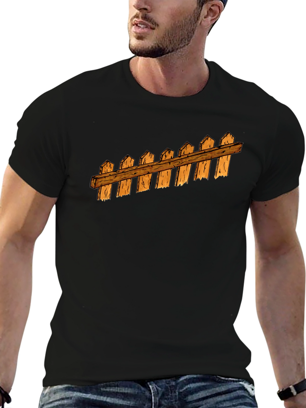 Fence Graphic Black T-Shirt