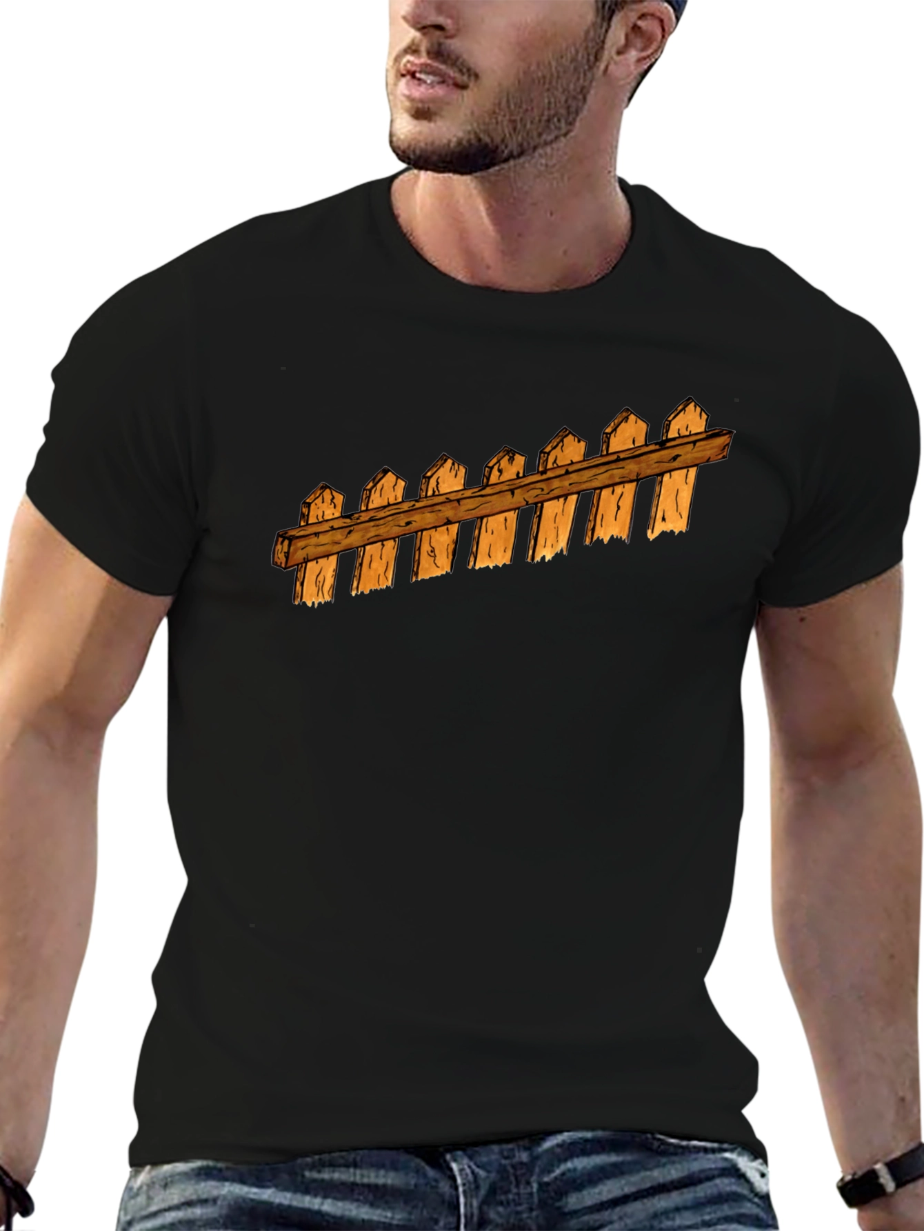 Fence Graphic Black T-Shirt