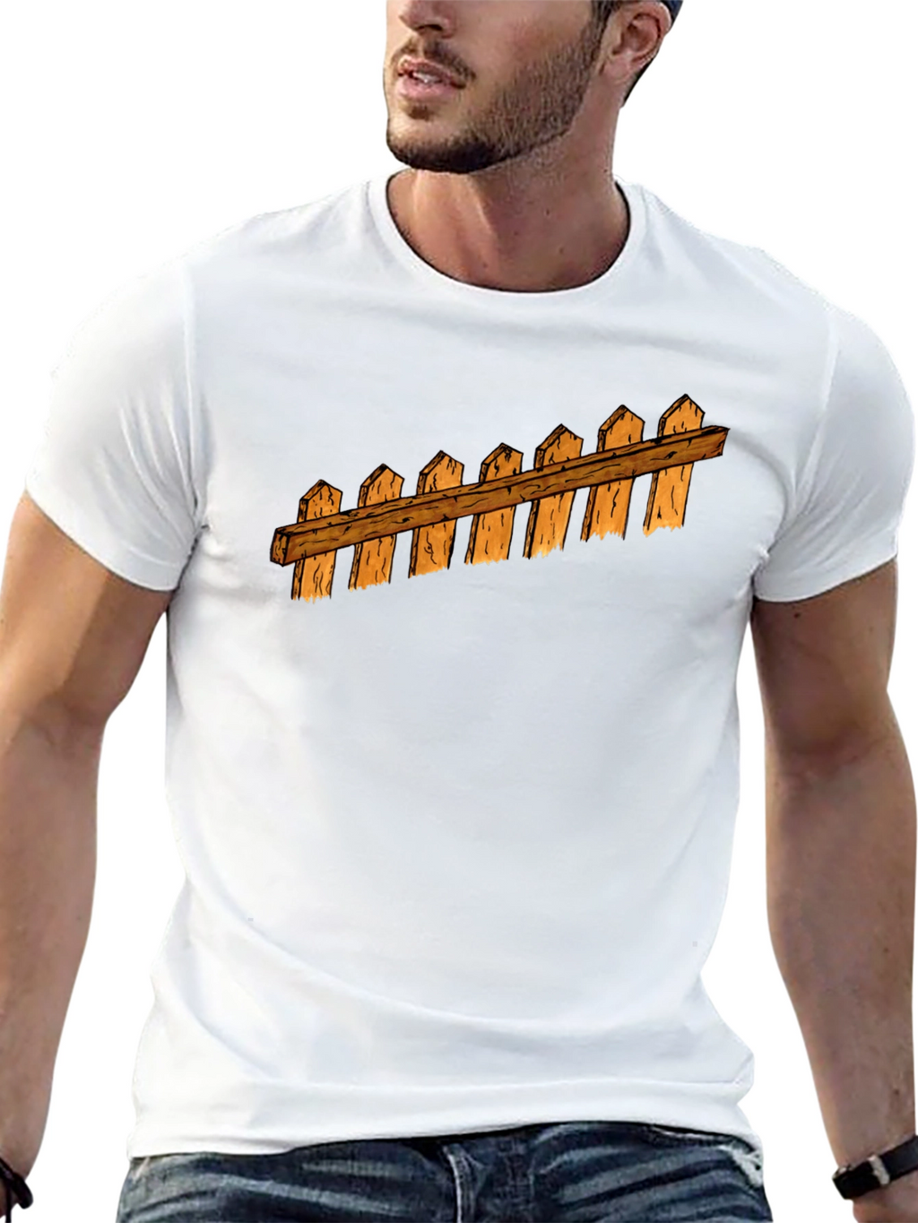 Fence Graphic Black T-Shirt
