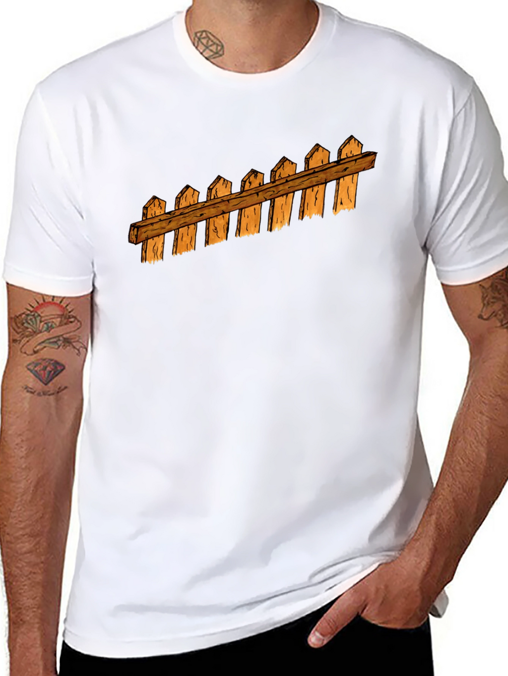 Fence Graphic Black T-Shirt