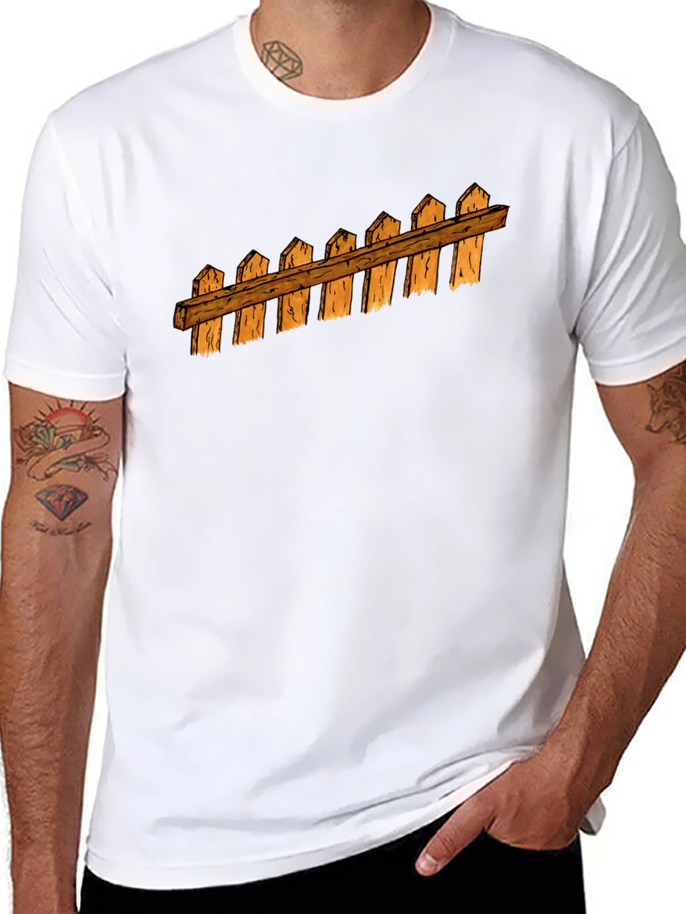 Fence Graphic Black T-Shirt