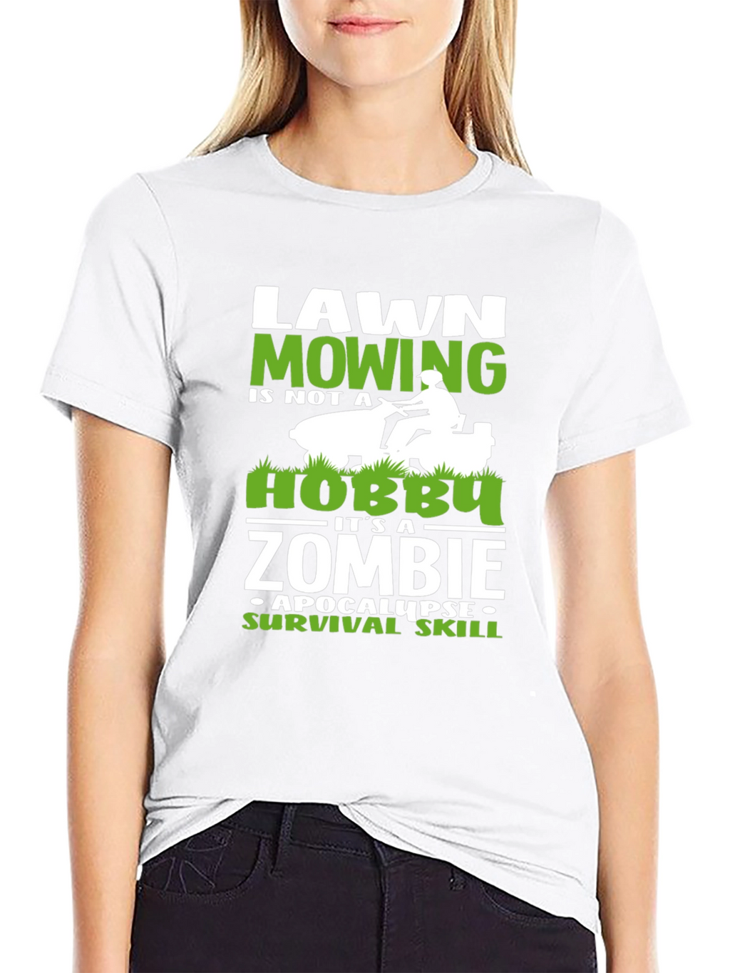 Lawn Mowing Zombie Apocalypse Survival Skill Graphic Tee