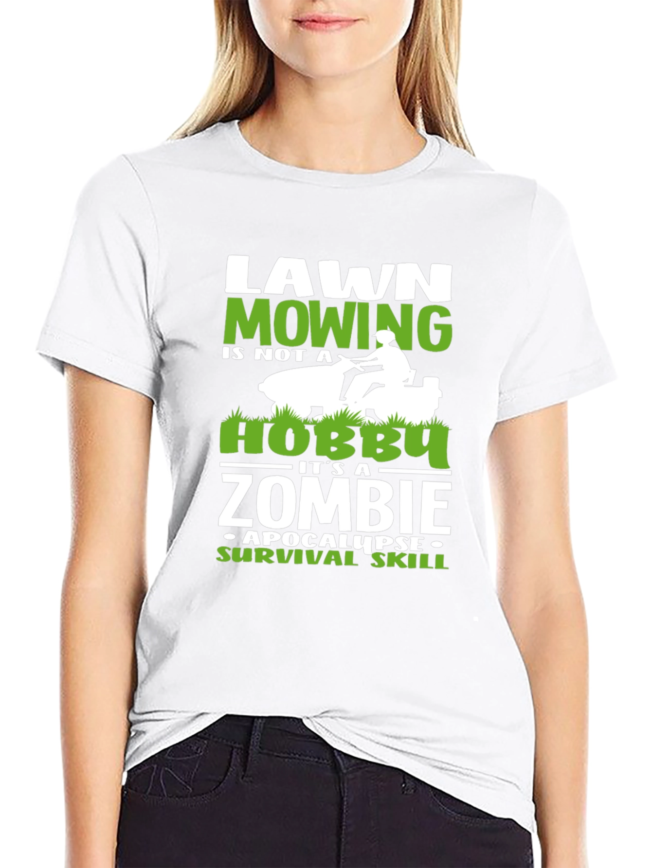 Lawn Mowing Zombie Apocalypse Survival Skill Graphic Tee