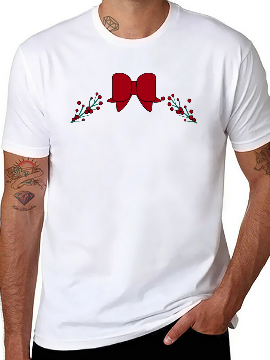 Festive Bow & Berries Graphic Tee