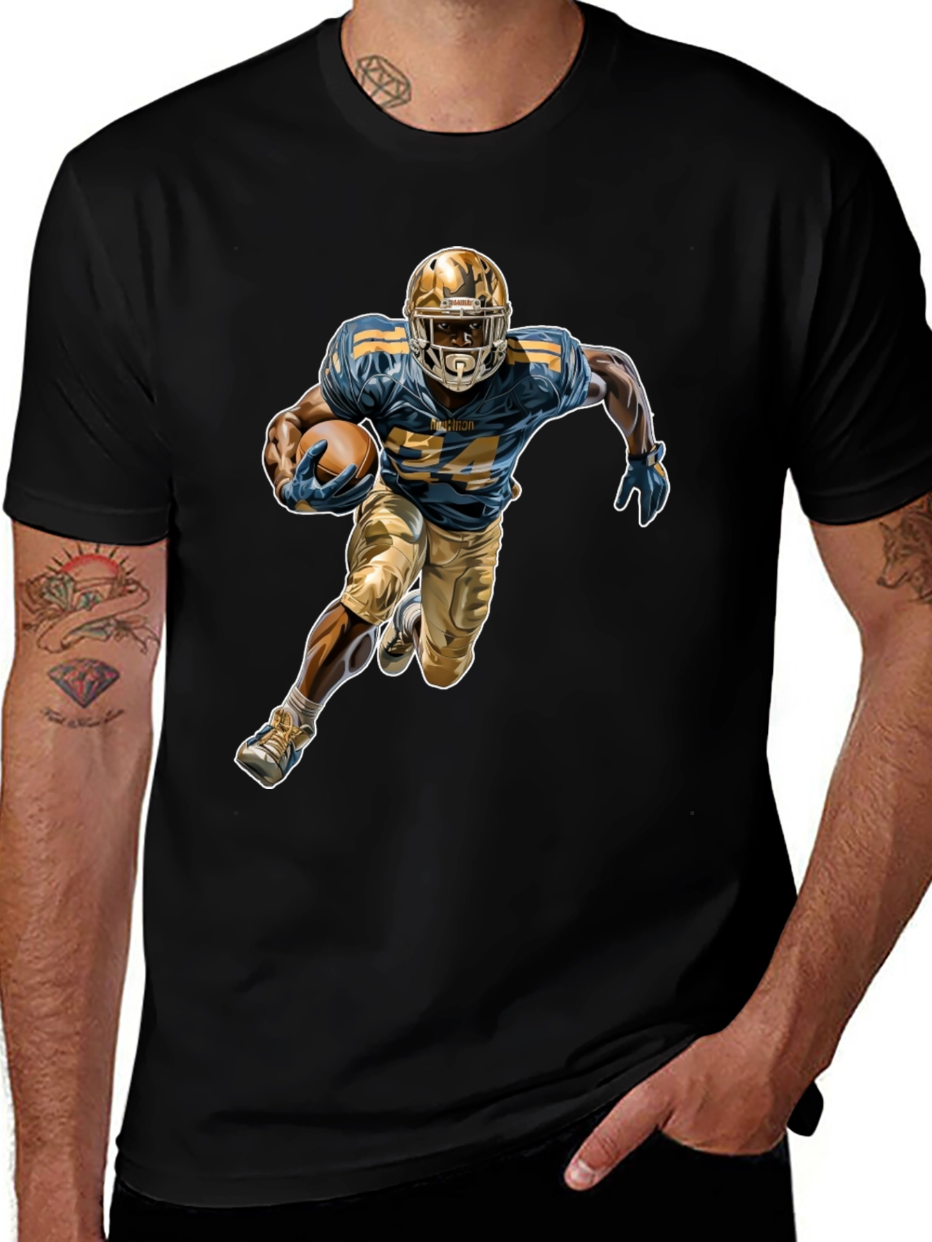 Football Player Graphic Tee - Stylish Sportswear