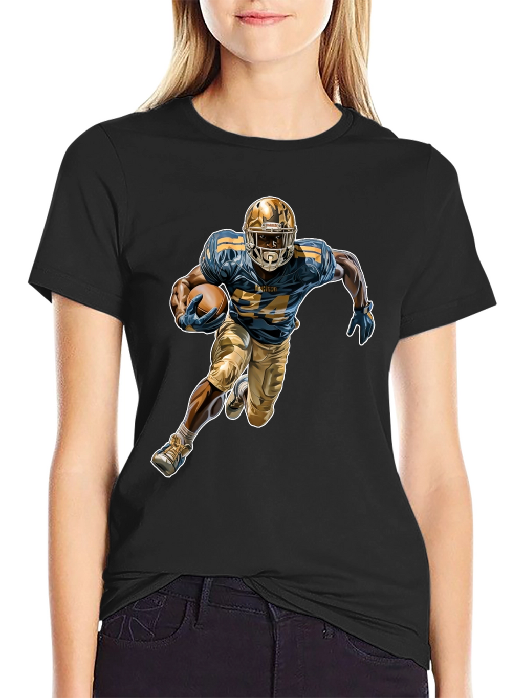 Football Player Graphic Tee - Stylish Sportswear