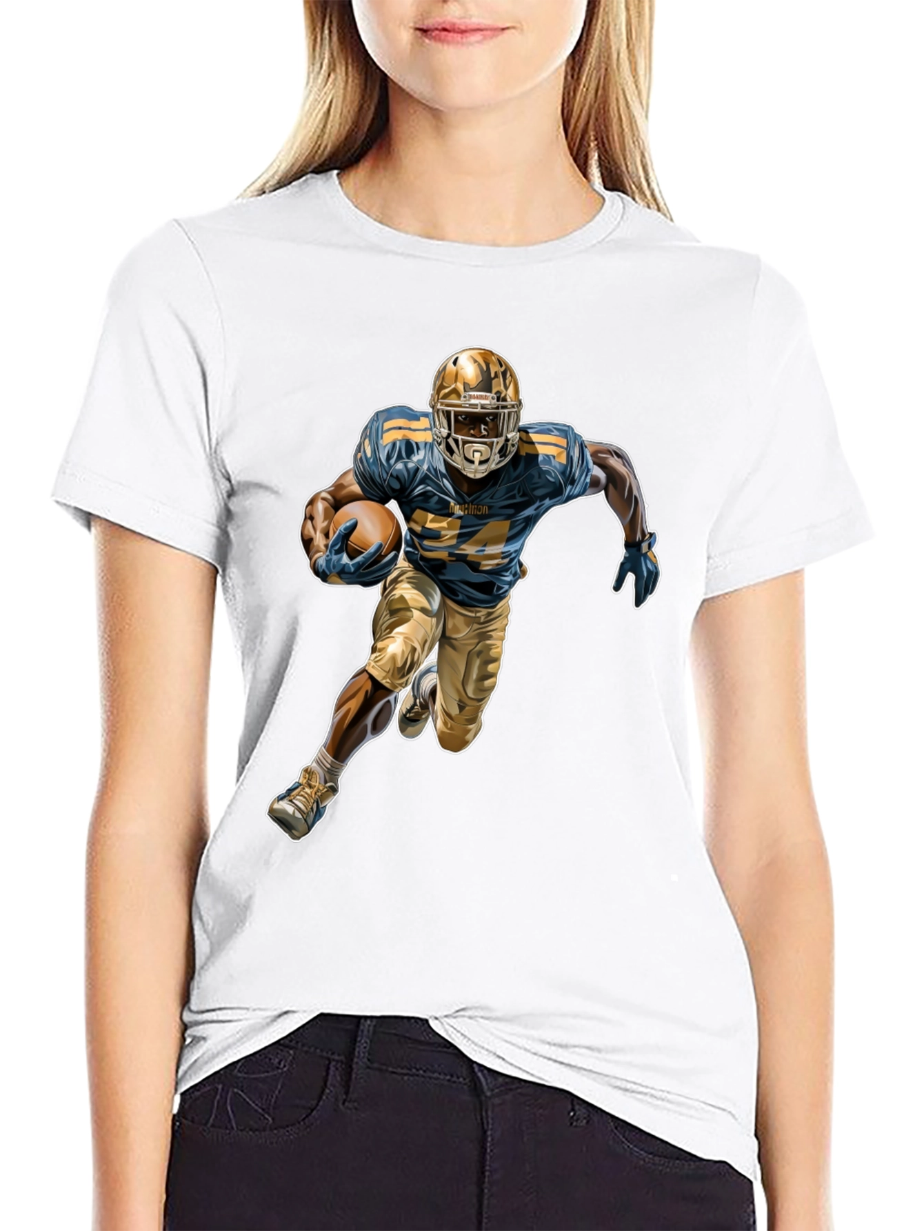 Football Player Graphic Tee - Stylish Sportswear