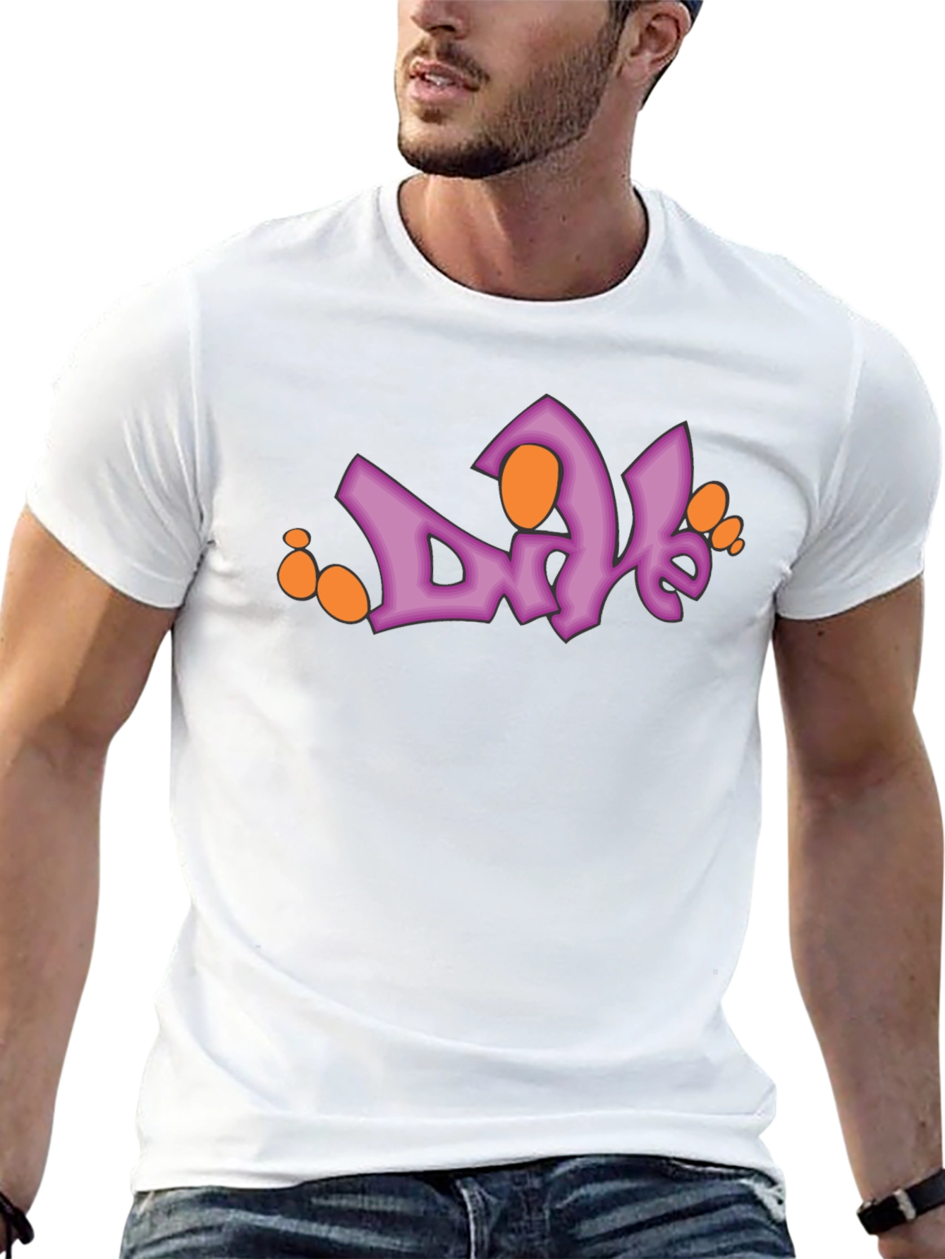 Trendy Black T-Shirt with Graphic Print