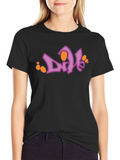 Trendy Black T-Shirt with Graphic Print