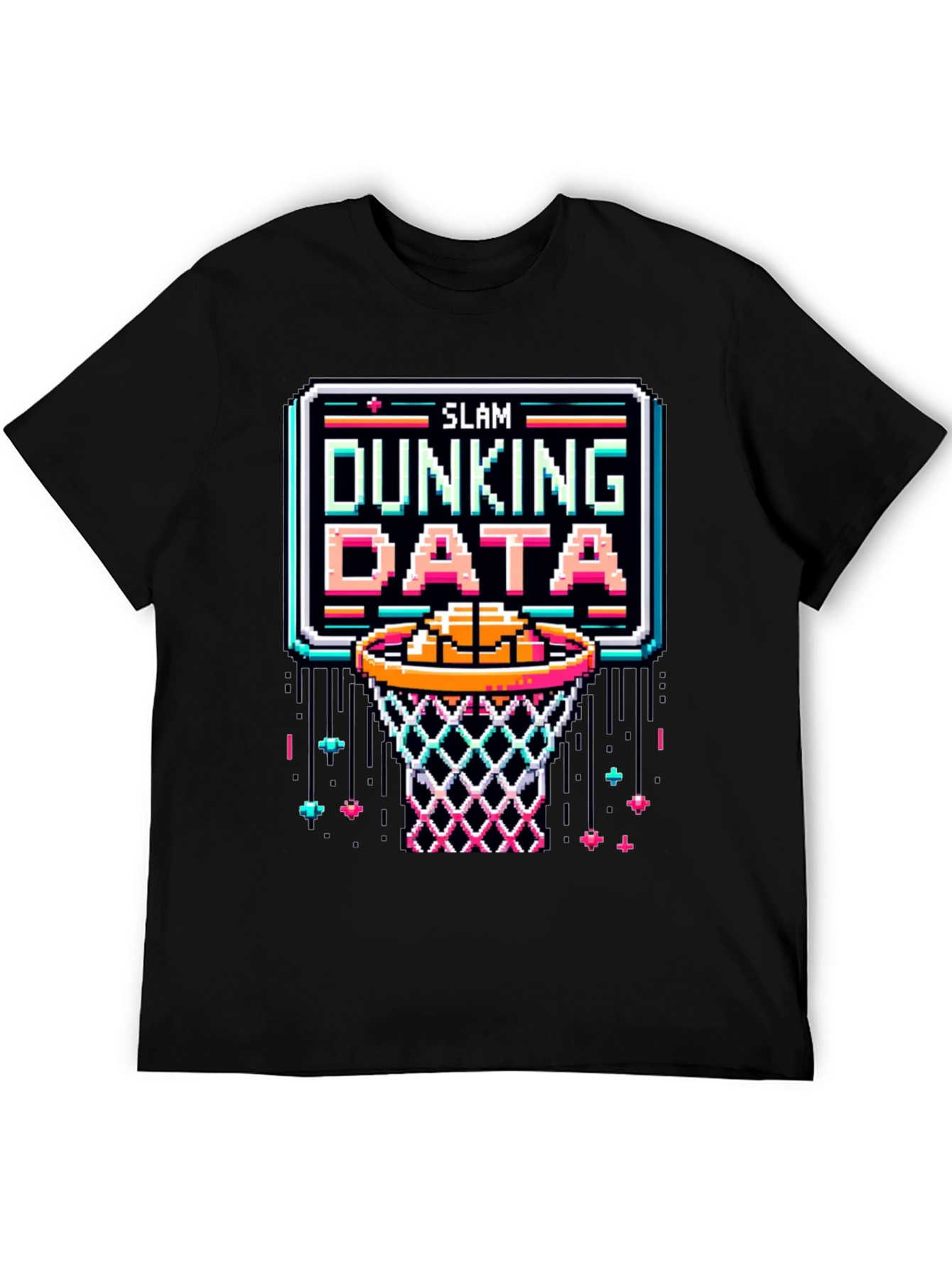 Slam Dunking Data Pixel Art T-Shirt
