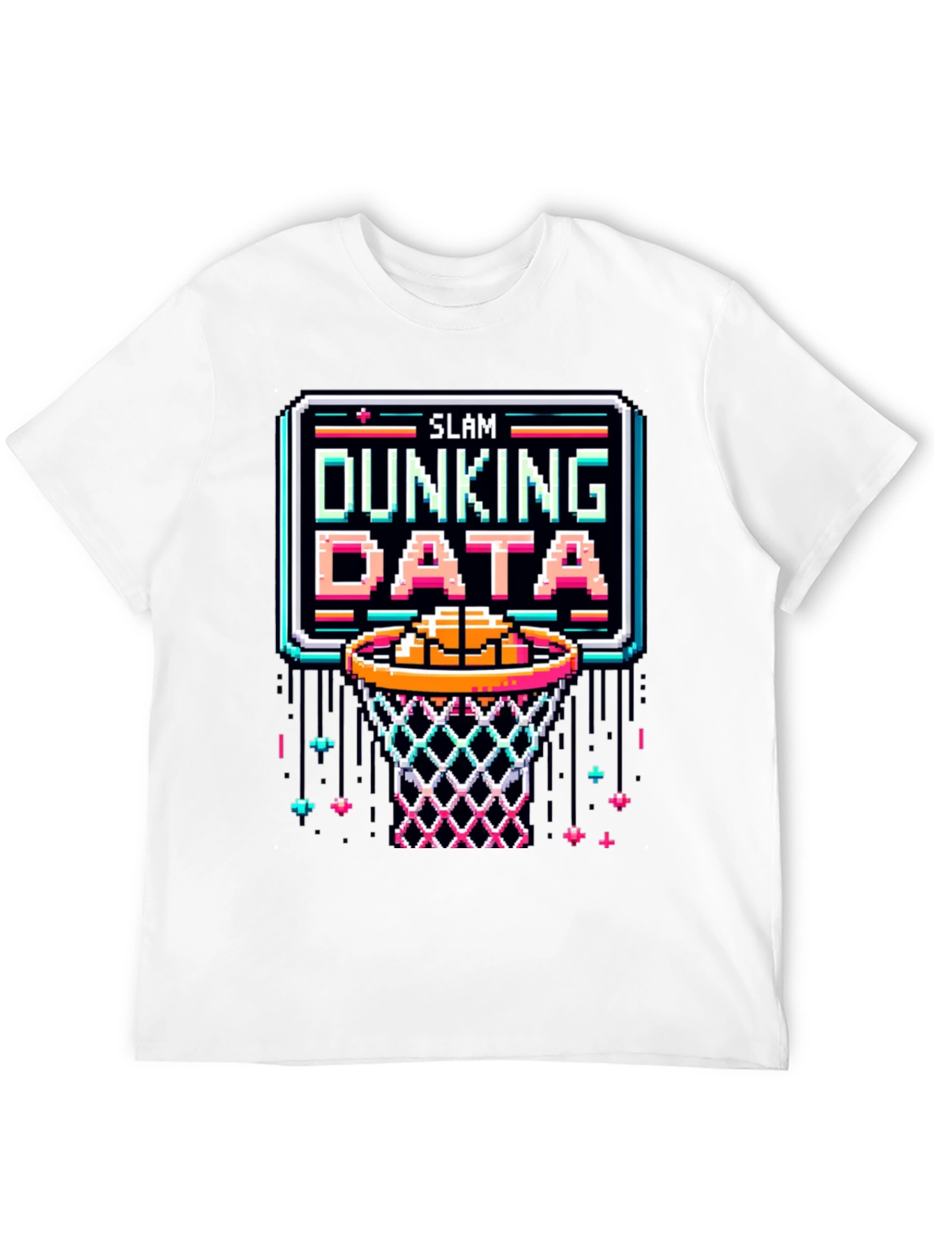 Slam Dunking Data Pixel Art T-Shirt