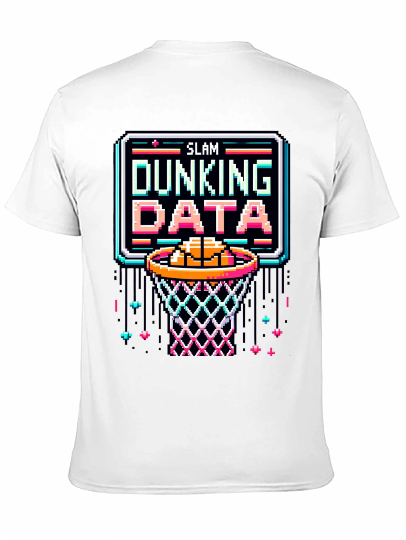 Slam Dunking Data Pixel Art T-Shirt