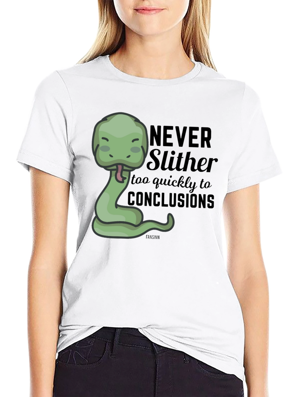 Funny Snake Graphic T-Shirt - Never Slither to Conclusions