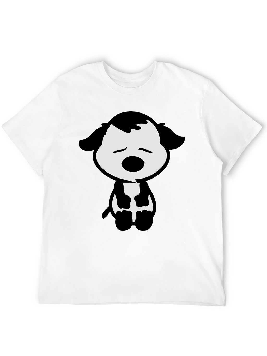 Cute Cartoon Dog Graphic Tee - Black T-Shirt