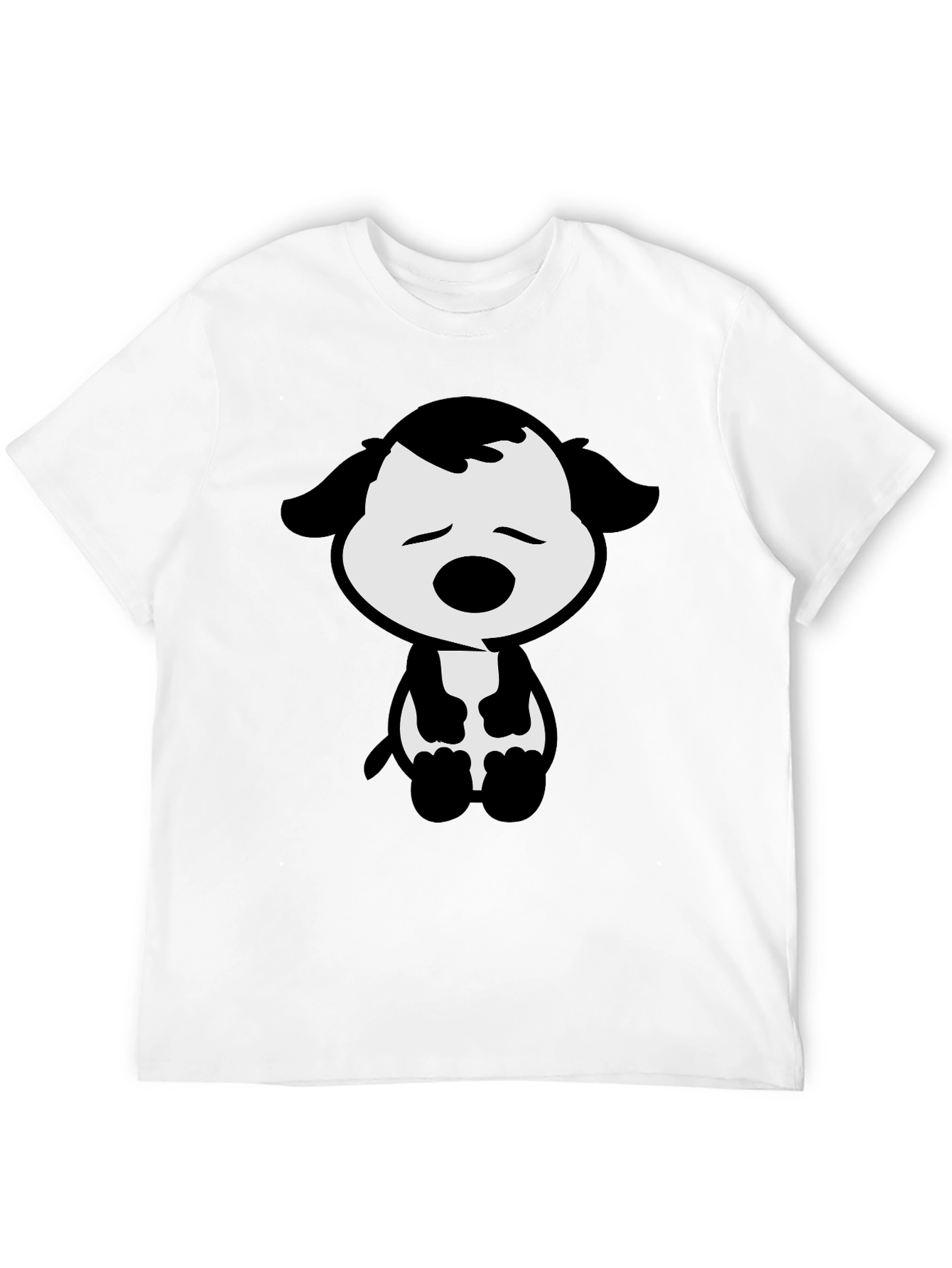 Cute Cartoon Dog Graphic Tee - Black T-Shirt