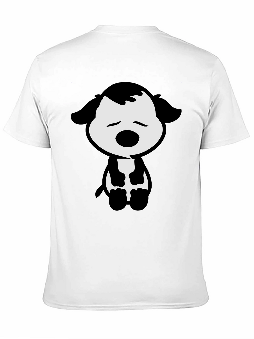 Cute Cartoon Dog Graphic Tee - Black T-Shirt