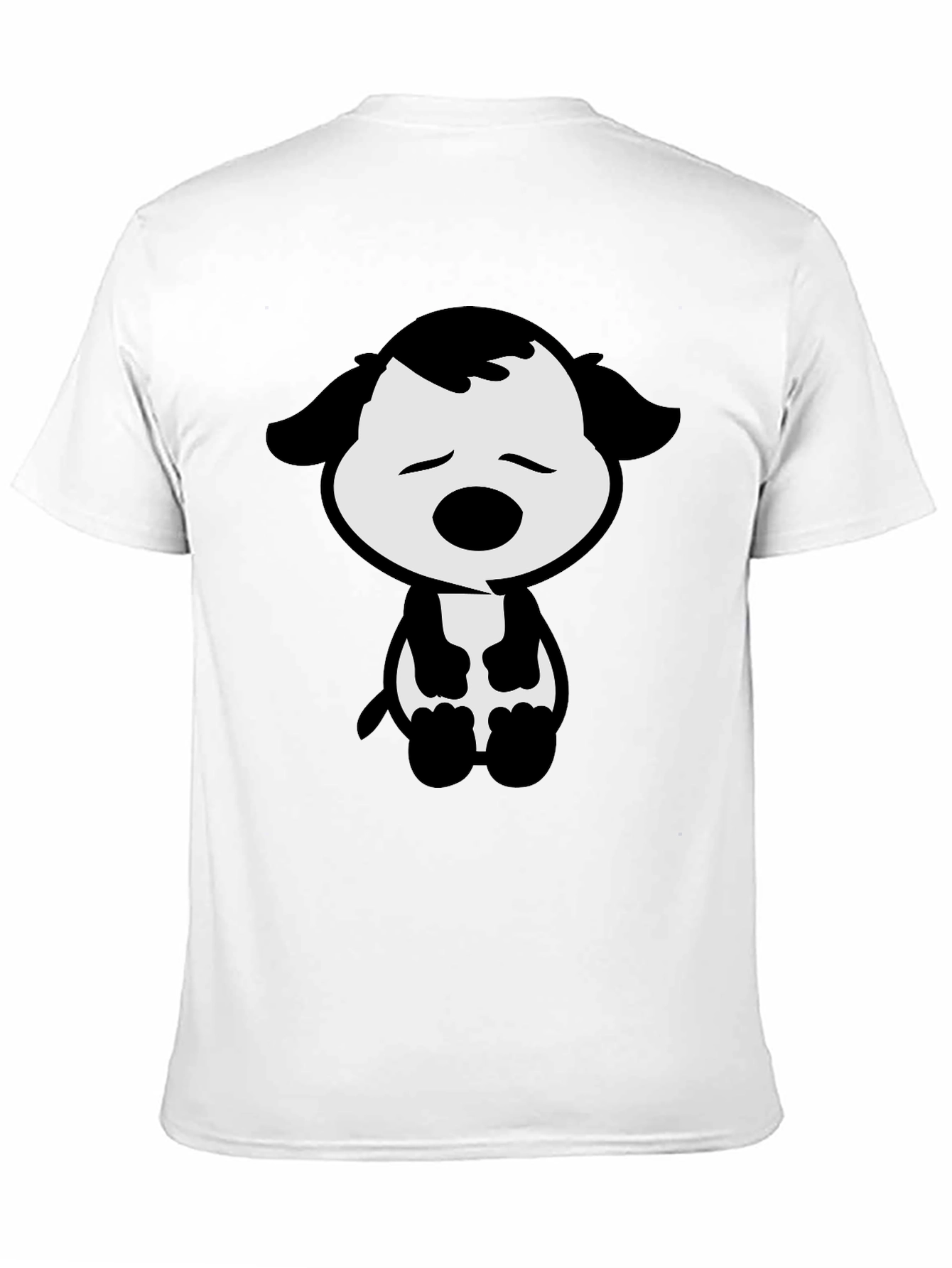Cute Cartoon Dog Graphic Tee - Black T-Shirt