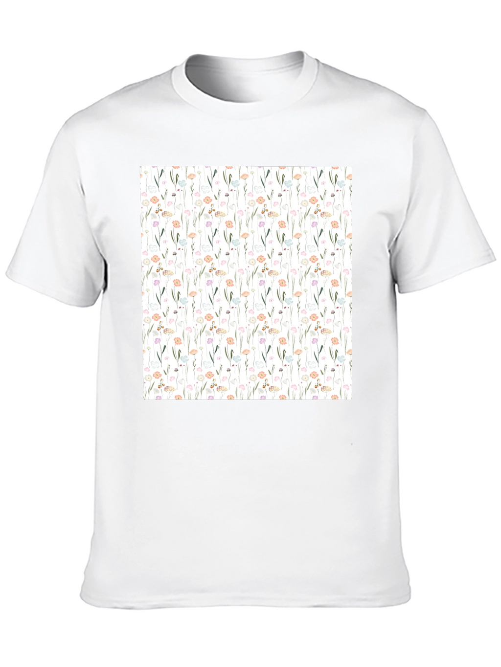 Floral Pattern Black T-Shirt