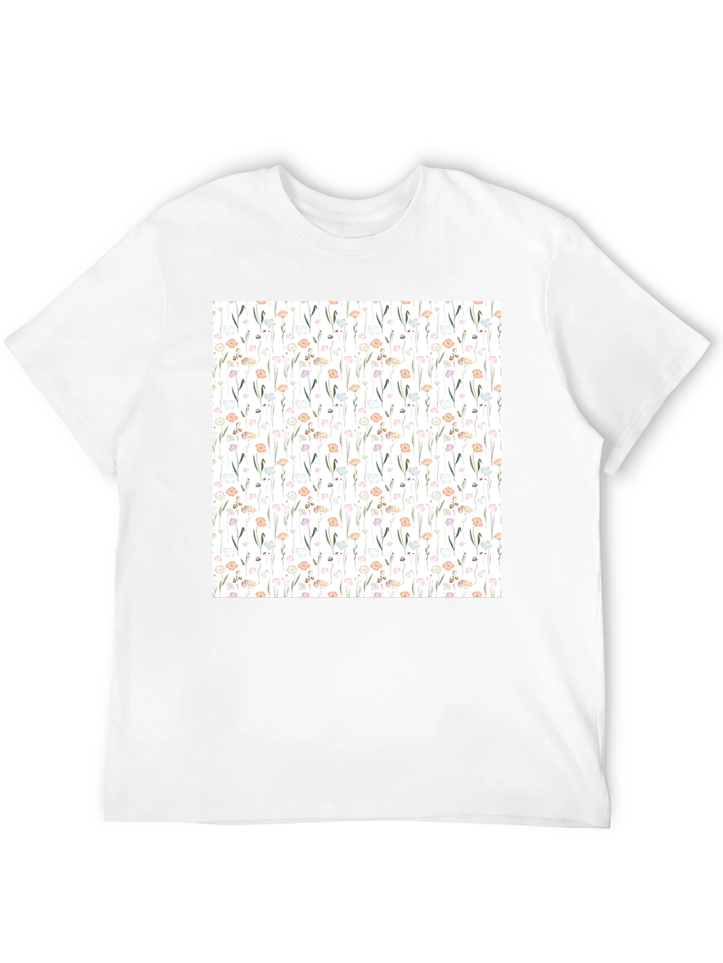 Floral Pattern Black T-Shirt
