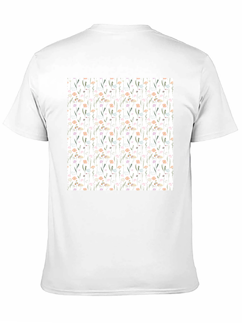 Floral Pattern Black T-Shirt
