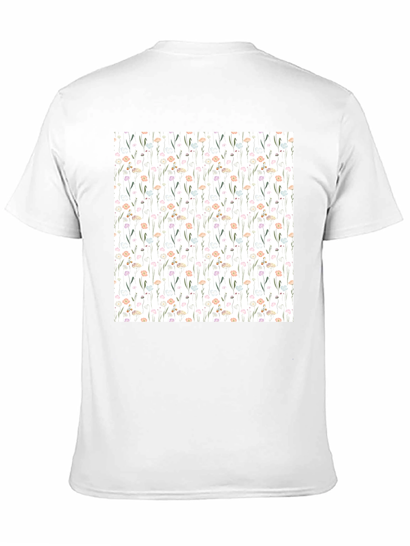 Floral Pattern Black T-Shirt