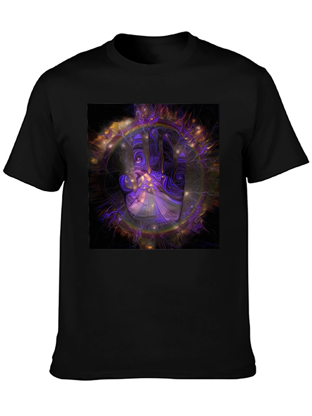 Abstract Hand Graphic Print Black T-Shirt