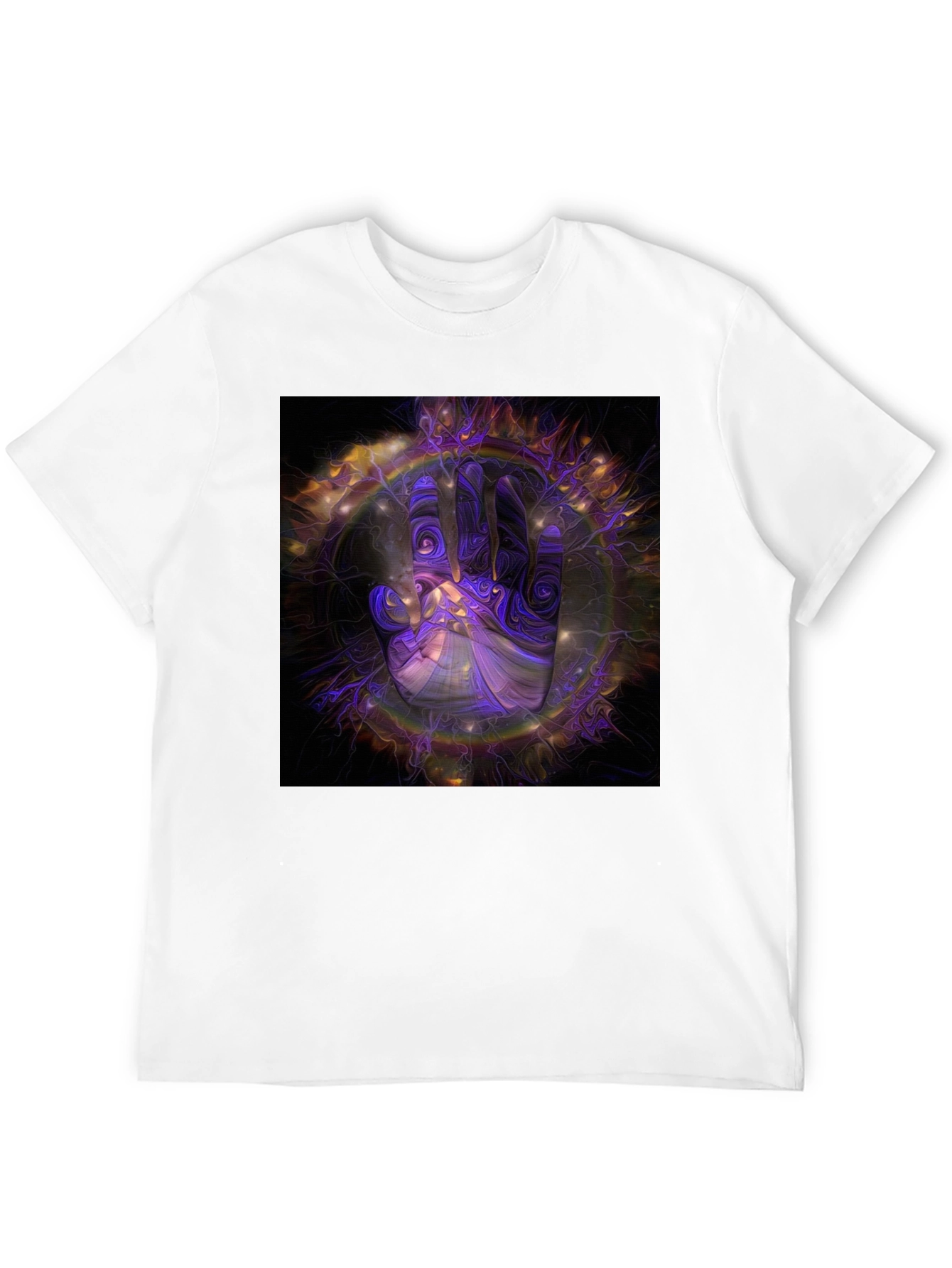 Abstract Hand Graphic Print Black T-Shirt