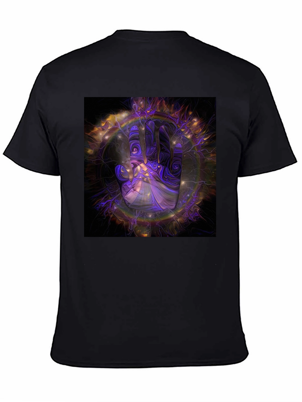 Abstract Hand Graphic Print Black T-Shirt