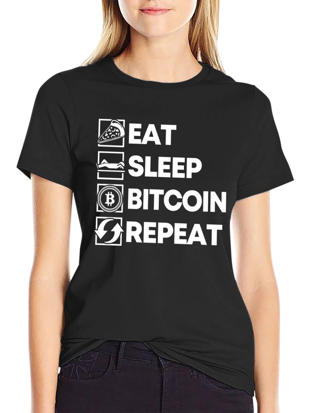 Eat Sleep Bitcoin Repeat T-Shirt Crypto Tee