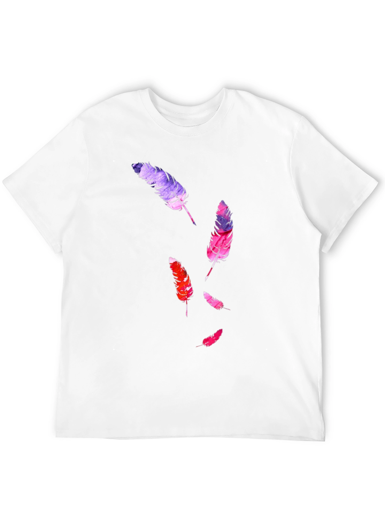 Feather Print Black T-Shirt
