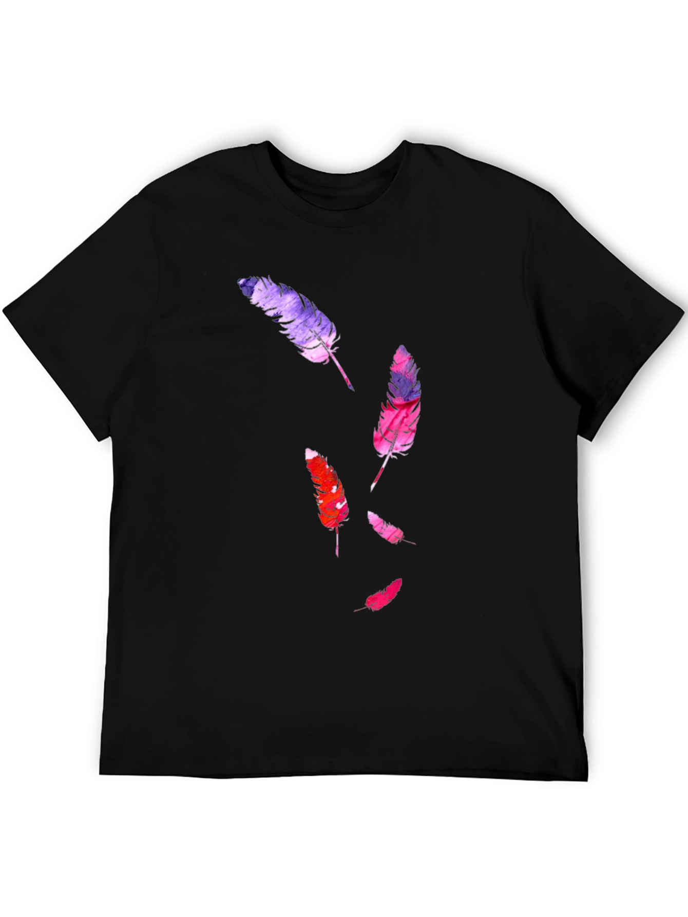 Feather Print Black T-Shirt