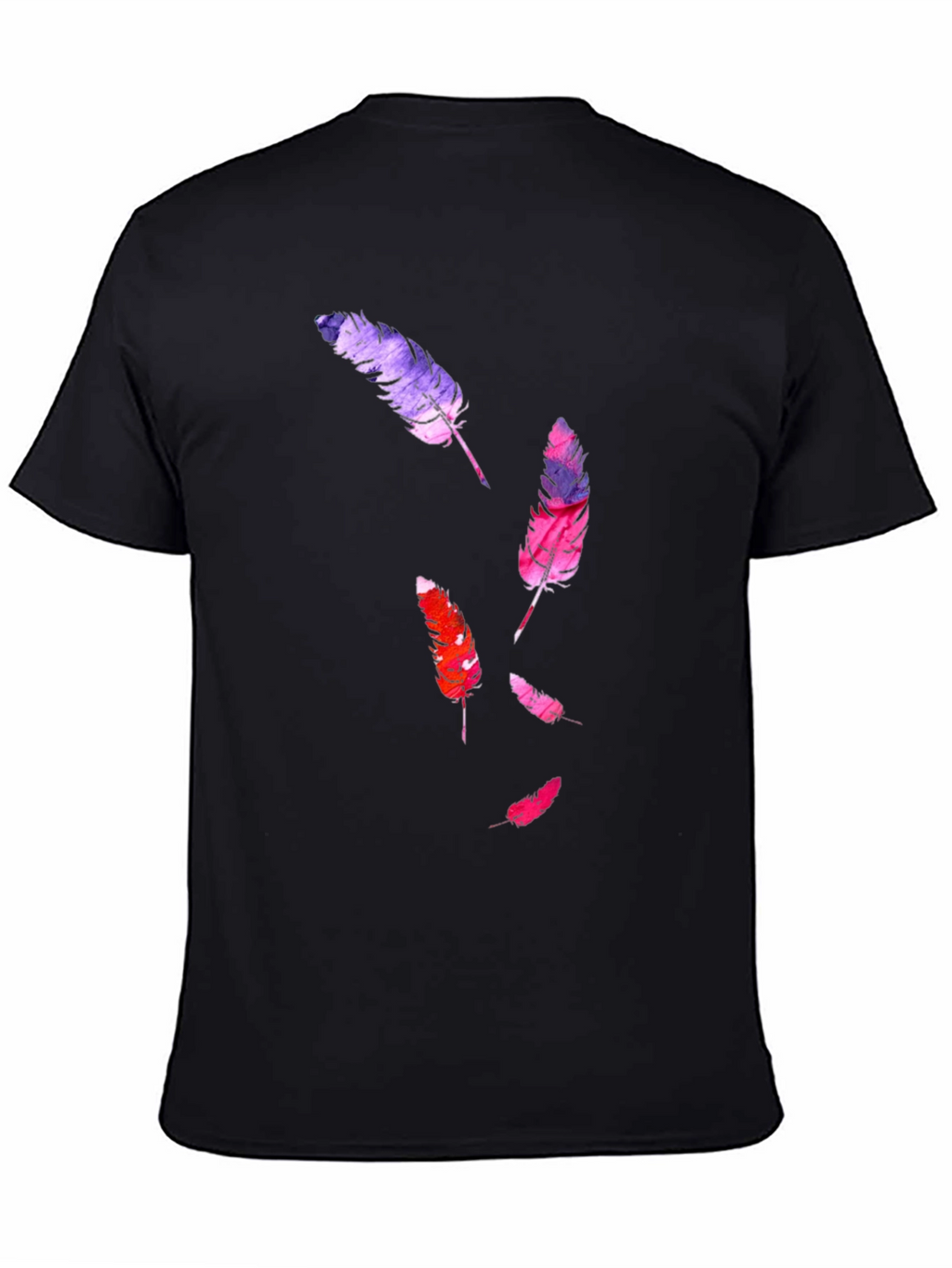 Feather Print Black T-Shirt