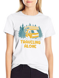 Traveling Alone Camper Van Graphic Tee