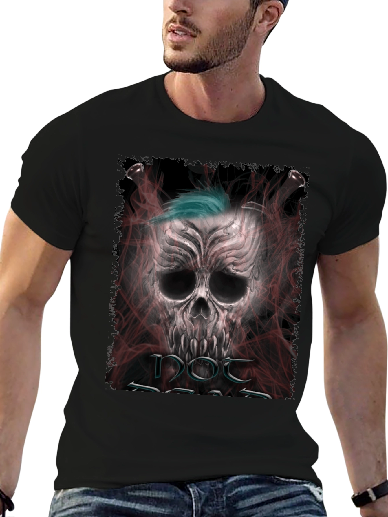 Edgy Skull Graphic Tee - Punk Rock Style