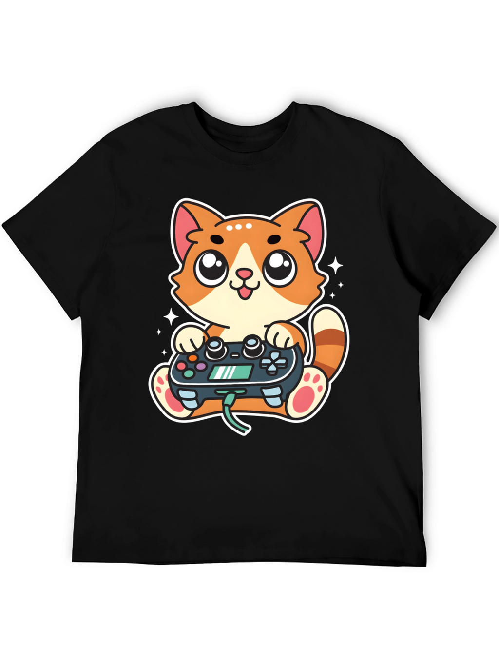Gamer Cat T-Shirt - Playful Cartoon Design