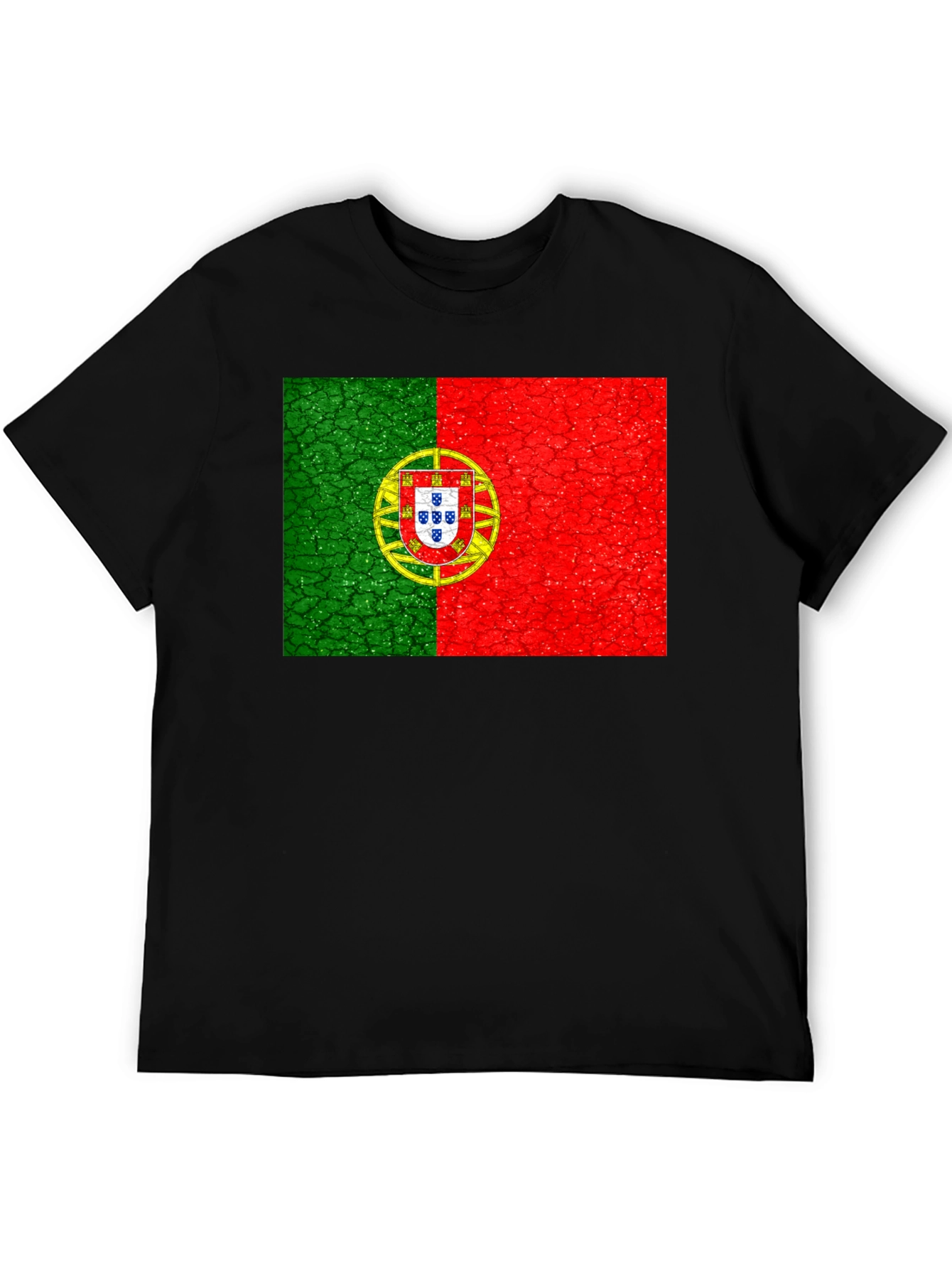 Portugal Flag Graphic T-Shirt - Black Tee