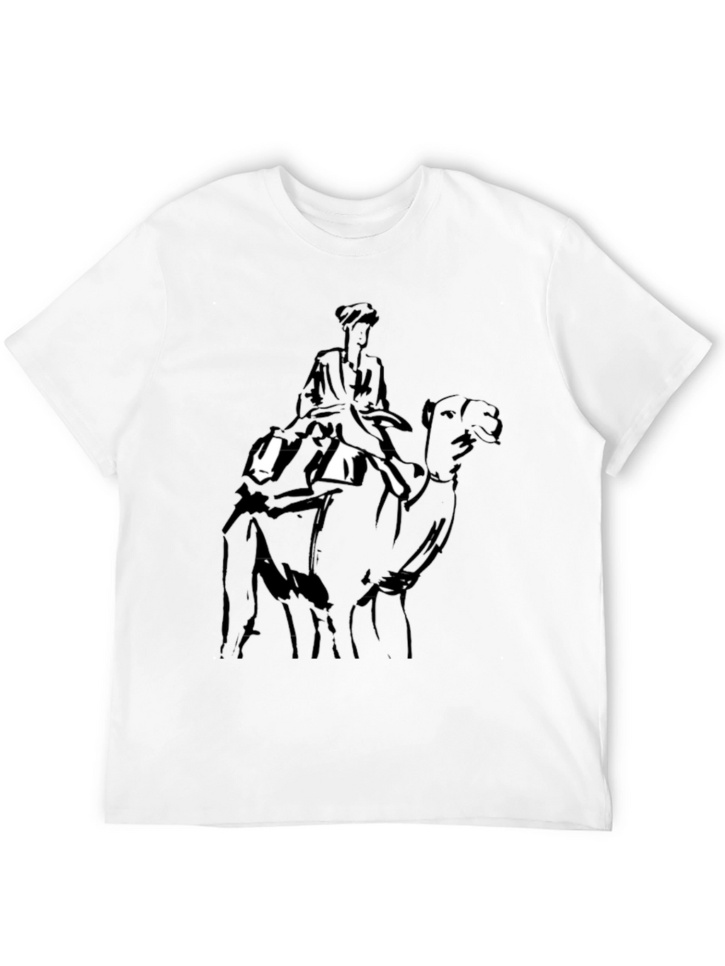 Camel Rider Graphic Tee - Black Cotton T-Shirt