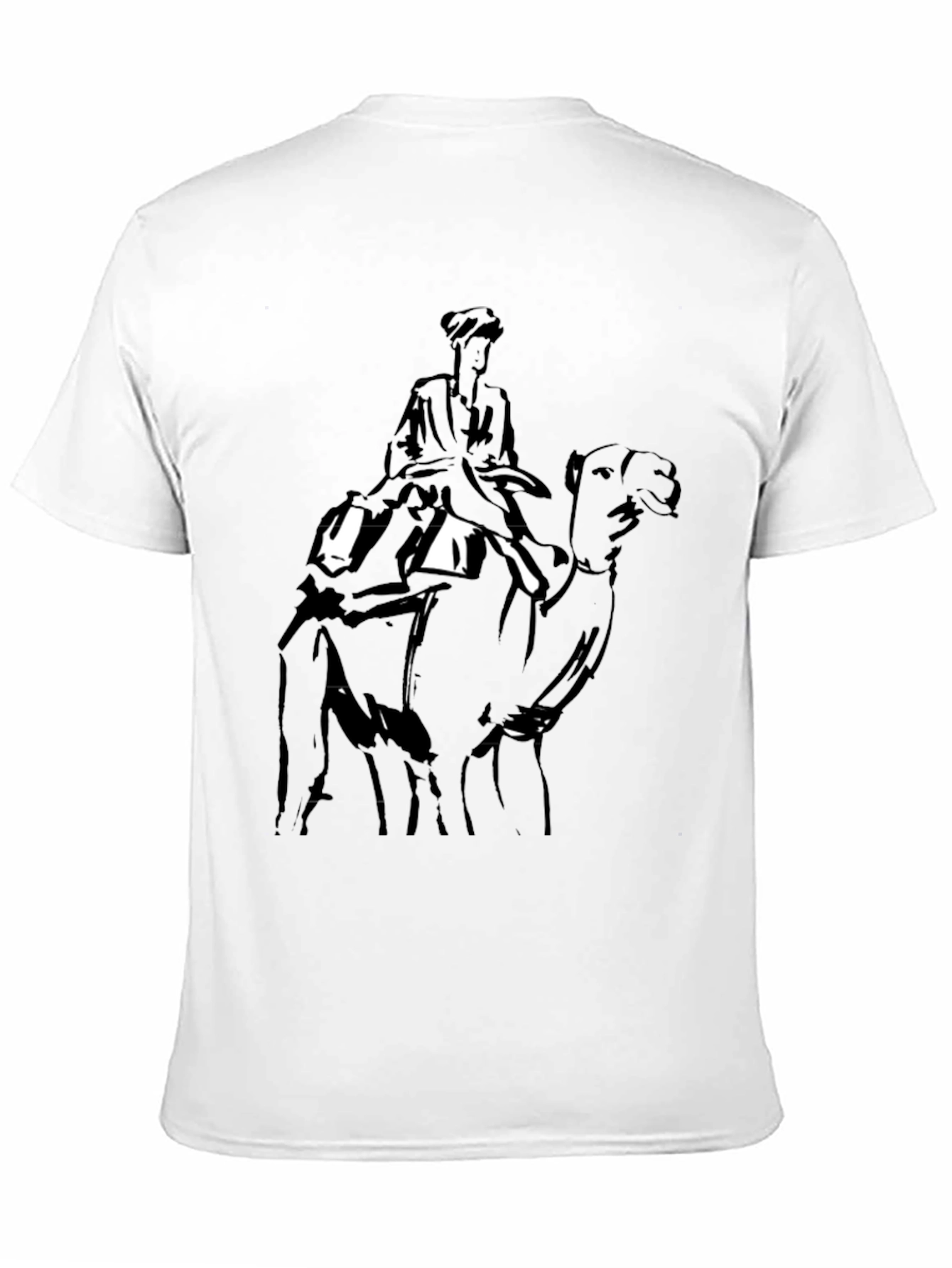 Camel Rider Graphic Tee - Black Cotton T-Shirt